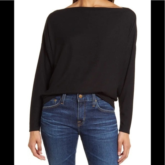 Gibsonlook charcoal gray off the shoulder knit top EUC size XL - Picture 1 of 6